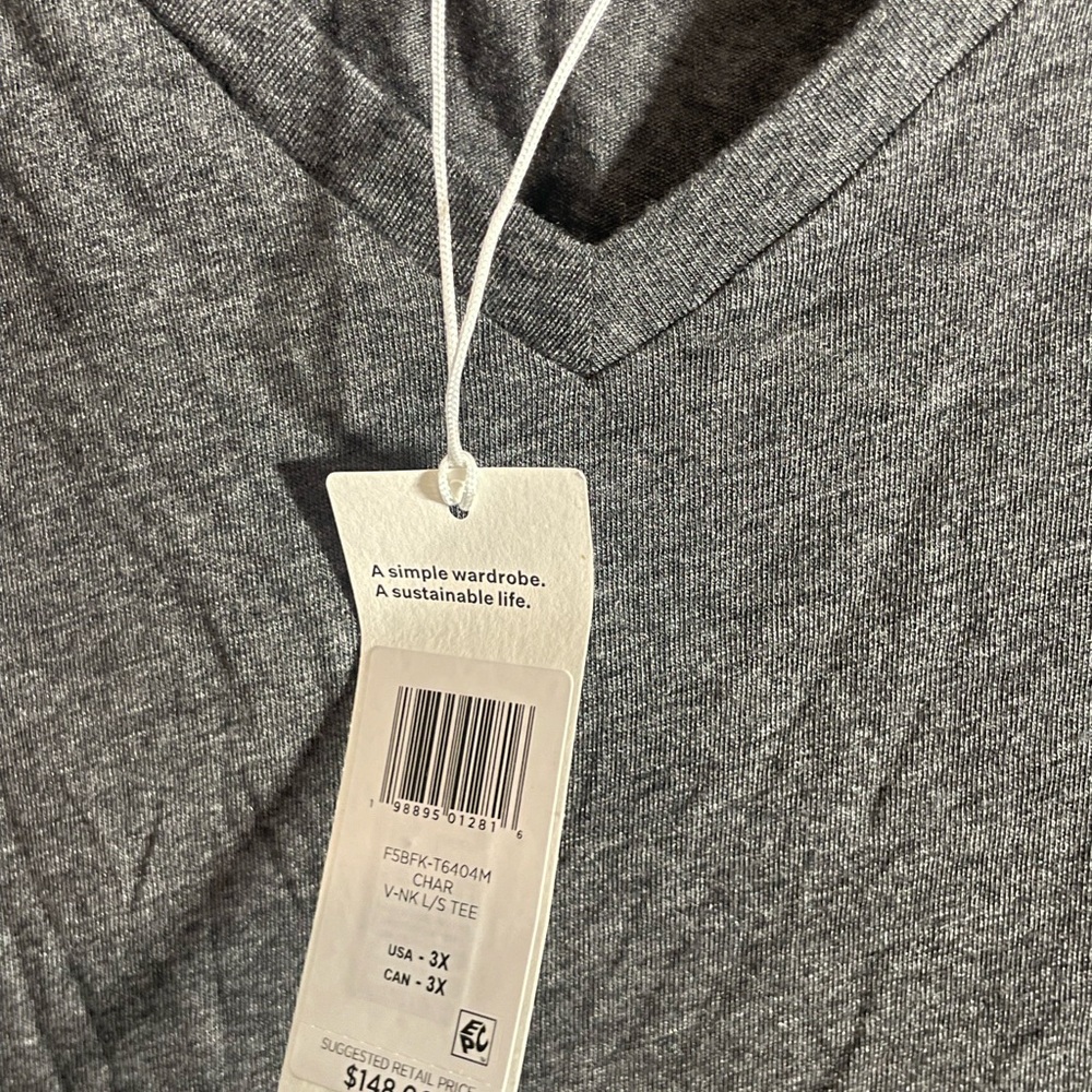 Eileen Fisher Charcoal Sheer Knit Top